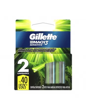 CARGA GILLETTE MACH3 SENSITIVE C/2 UNIDADES
