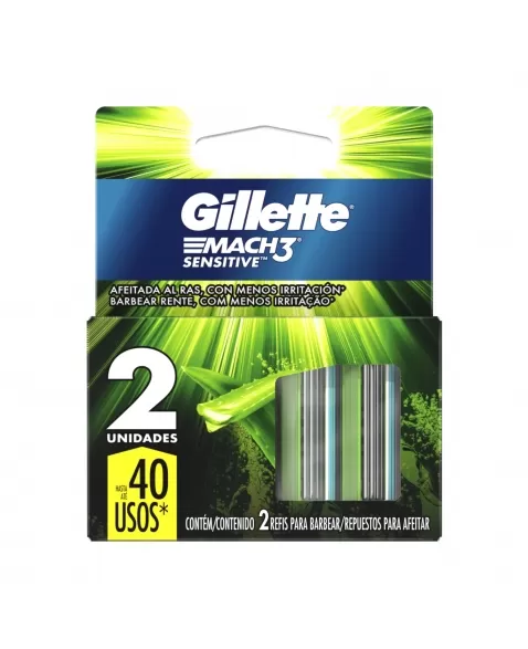 CARGA GILLETTE MACH3 SENSITIVE C/2 UNIDADES