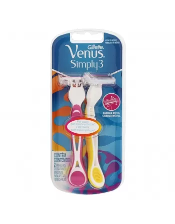 APARELHO DE DEPILAÇÃO GILLETTE VENUS SIMPLY 3 C/2 UNIDADES