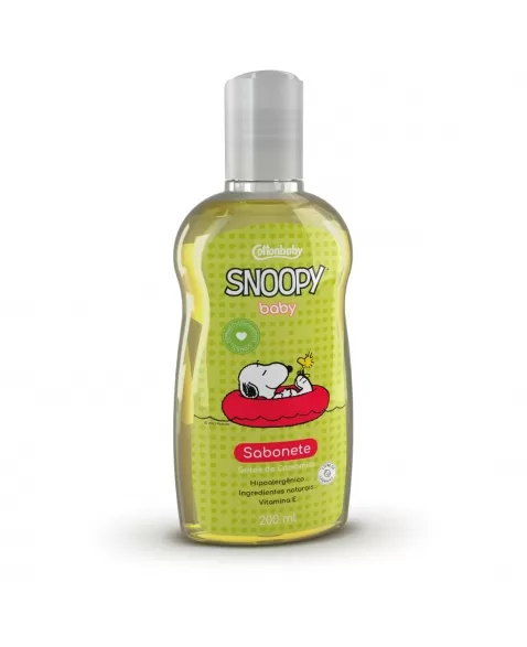 SABONETE LIQUIDO COTTONBABY SNOOPY BABY GOTAS DE CAMOMILA 200ML