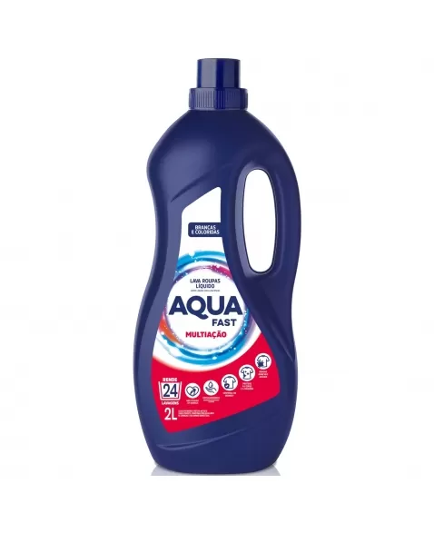 LAVA ROUPAS LIQUIDO AQUAFAST MULTIAÇÃO 2 LITROS