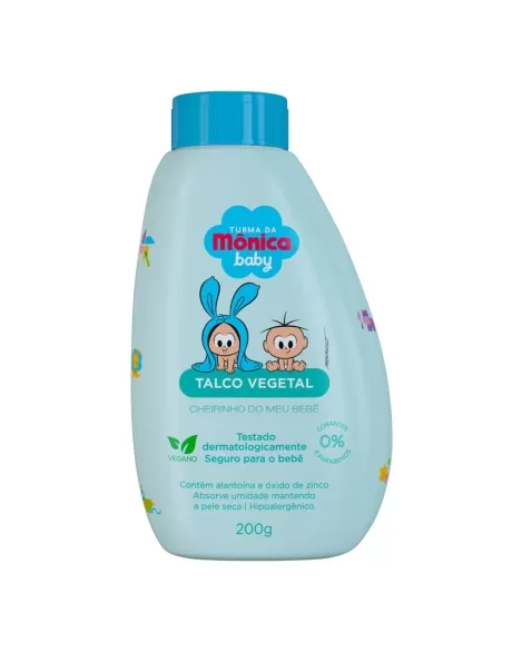 TALCO VEGETAL TURMA DA MÔNICA CHEIRINHO DO MEU BEBÊ 200G