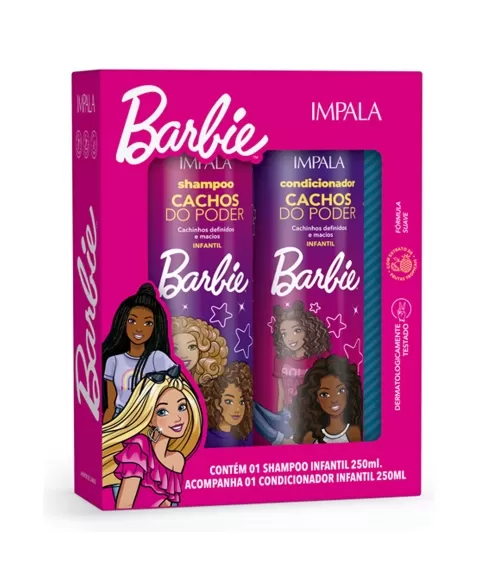SHAMPOO 250ML + CONDICONADOR 250ML IMPALA BARBIE KIT CACHOS DO PODER
