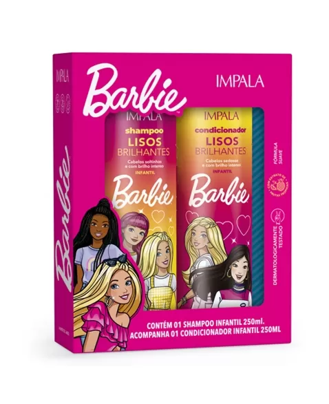 SHAMPOO 250ML + CONDICONADOR 250ML IMPALA BARBIE KIT LISOS BRILHANTES