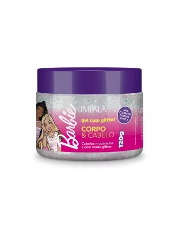 GEL INFANTIL CORPO & CABELO IMPALA BARBIE COM GLITTER 120G