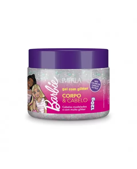 GEL INFANTIL CORPO & CABELO IMPALA BARBIE COM GLITTER 120G