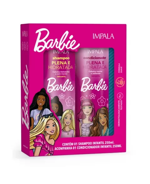 SHAMPOO 250ML + CONDICONADOR 250ML IMPALA BARBIE KIT PLENA E HIDRATADA