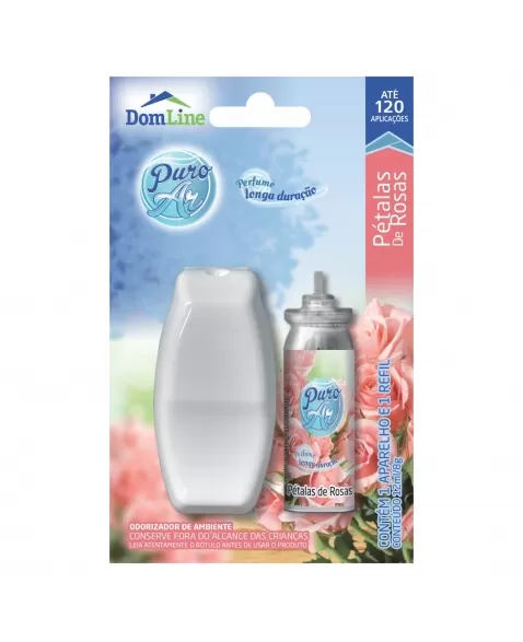 ODORIZADOR DE AMBIENTE BASTON PURO AR PÉTALAS DE ROSAS APARELHO+REFIL 12ML/8GR