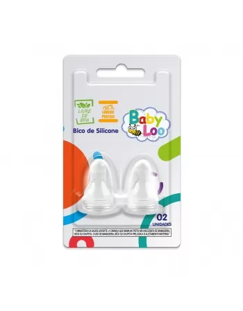 BICO PARA MAMADEIRA MINI BABYLOO 100% SILICONE C/2 UNIDADES