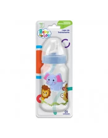 COPO COM VÁLVULA REDUTORA BABYLOO 270ML CRISTAL/AZUL