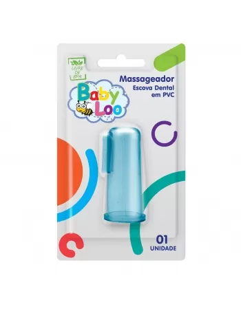 MASSAGEADOR ESCOVA DENTAL AZUL BABYLOO PVC C/1 UNIDADE