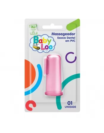 MASSAGEADOR ESCOVA DENTAL ROSA BABYLOO PVC C/1 UNIDADE