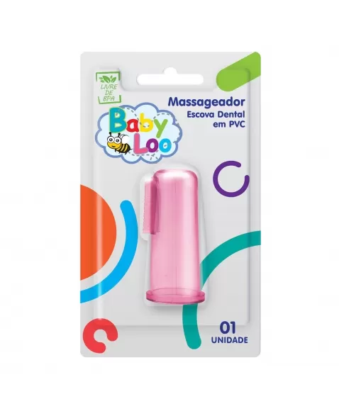 MASSAGEADOR ESCOVA DENTAL ROSA BABYLOO PVC C/1 UNIDADE