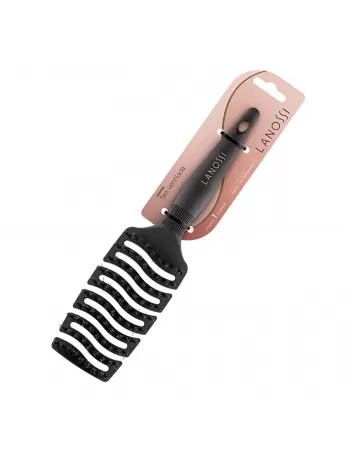 ESCOVA PARA CABELO LANOSSI BLACK VENTILADA FLEX C/1 UNIDADE (LS0008)