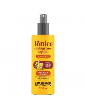 TÔNICO CAPILAR MILAGROSO GOTA DOURADA USO DIÁRIO 200ML
