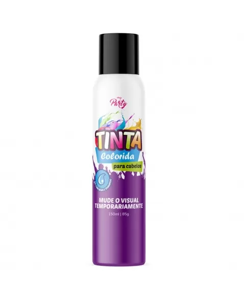 TINTA COLORIDA PARA CABELOS MY PARTY AEROSSOL PRETO 150ML / 85GR