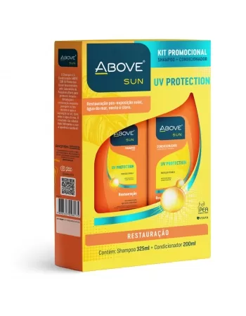 SHAMPOO 325ML + CONDICIONADOR 200ML ABOVE SUN RESTAURAÇÃO E PROTEÇÃO TÉRMICA