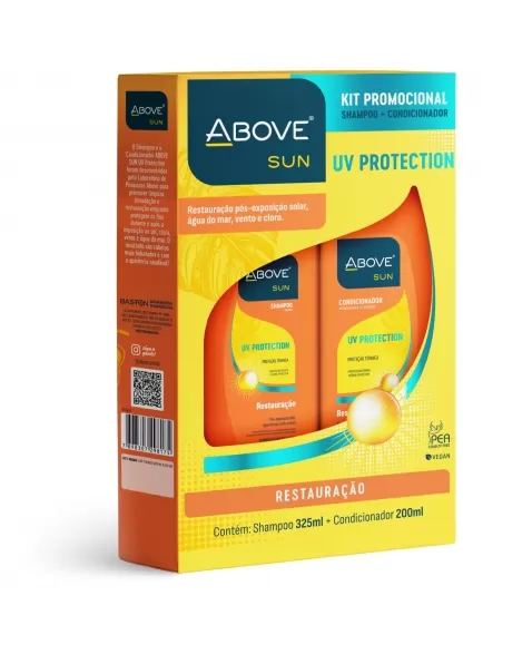 SHAMPOO 325ML + CONDICIONADOR 200ML ABOVE SUN RESTAURAÇÃO E PROTEÇÃO TÉRMICA