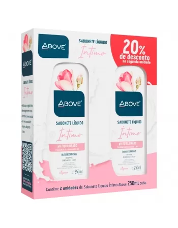 KIT SABONETE LÍQUIDO ABOVE ÍNTIMO ÓLEOS ESSENCIAIS C/2 UNIDADES 250ML CADA
