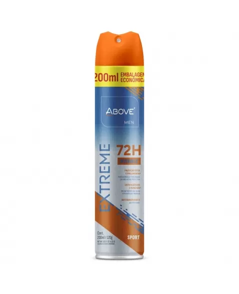 ANTITRANSPIRANTE AEROSSOL ABOVE MEN EXTREME SPORT 72H EMBALAGEM ECONÔMICA 200ML/120G