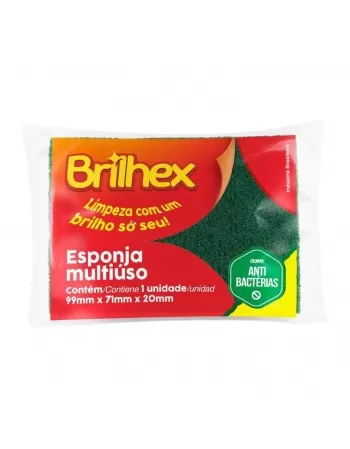 ESPONJA ABRASIVA BRILHEX DUPLA-FACE C/ 1UNIDADE