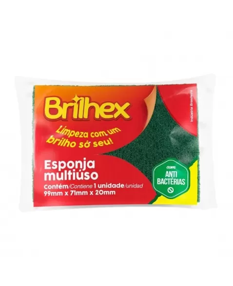 ESPONJA ABRASIVA BRILHEX DUPLA-FACE C/ 1UNIDADE