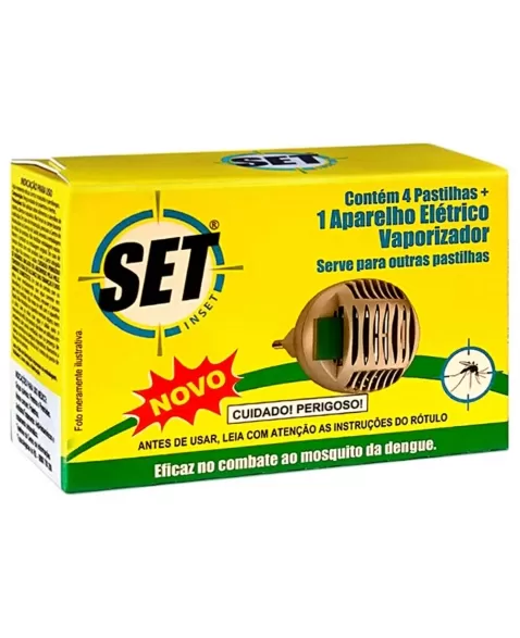 CONJUNTO SET INSET APARELHO ELÉTRICO VAPORIZADOR COM 4 PASTILHAS