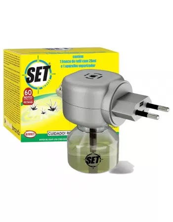 CONJUNTO SET INSET APARELHO ELÉTRICO VAPORIZADOR COM REFIL LIQUIDO 60 NOITES 25ML