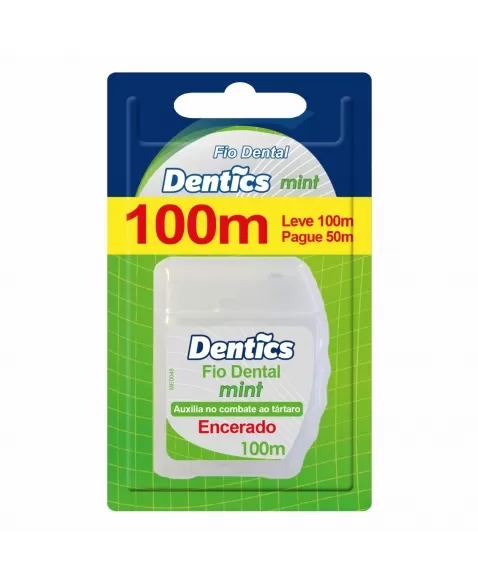 FIO DENTAL DENTICS MINT LEVE 100M PAGUE 50M