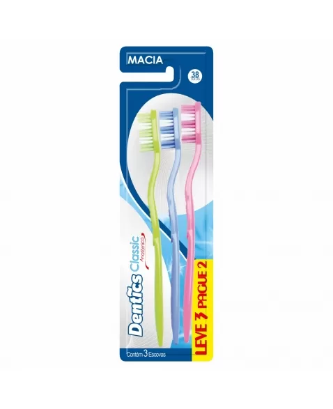 ESCOVA DENTAL DENTICS CLASSIC ANATÔMICA MACIA LEVE 3 PAGUE 2