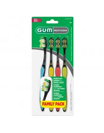 ESCOVA DENTAL G.U.M MULTI-CLEAN MACIA PACK C/4 UNIDADES
