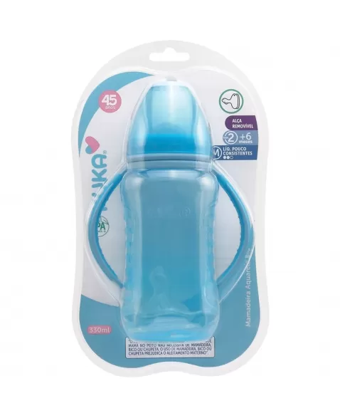 MAMADEIRA KUKA AQUARELA BIG ORTO ALÇA REMOVÍVEL AZUL 330ML Nº2