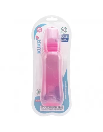 MAMADEIRA AQUARELA KUKA BICO ORTODÔNTICO Nº2 MAIORES 6 MESES ROSA 250ML (1467)