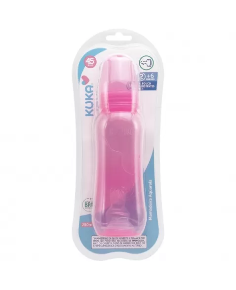 MAMADEIRA AQUARELA KUKA BICO ORTODÔNTICO Nº2 MAIORES 6 MESES ROSA 250ML (1467)