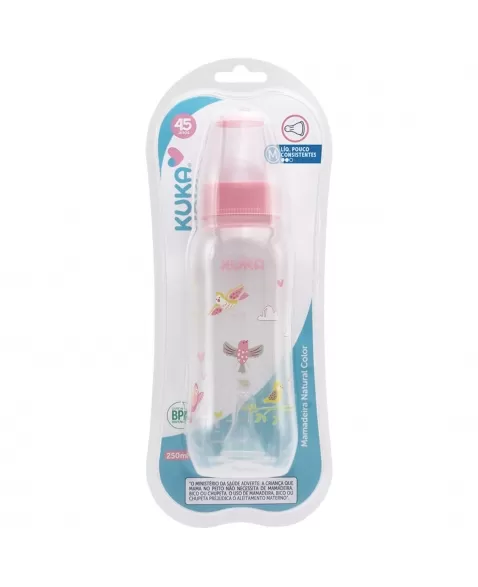 MAMADEIRA NATURAL COLOR KUKA BICO UNIVERSAL ROSA 250ML (1542)
