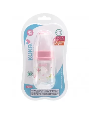 MAMADEIRA NATURAL PLUS KUKA BICO ORTODÔNTICO Nº1 0-6 MESES ROSA 70ML (1567)