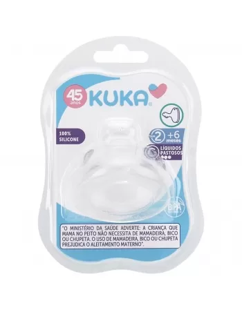 BICO PARA MAMADEIRA KUKA BIG ORTODÔNTICO LIQ POUCO CONSISTENTE Nº2 MAIORES 6 MESES 100% SILICONE C/1 UNIDADE (5018)