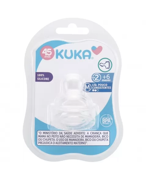 BICO PARA MAMADEIRA KUKA BIG ORTODÔNTICO LIQ POUCO CONSISTENTE Nº2 MAIORES 6 MESES 100% SILICONE C/1 UNIDADE (5018)