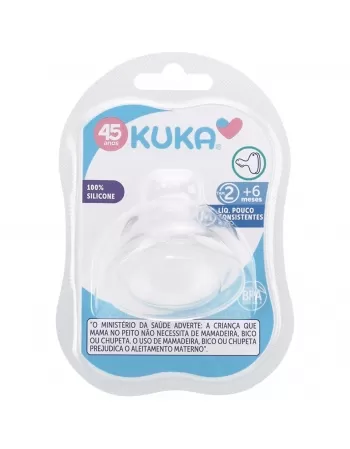 BICO PARA MAMADEIRA KUKA ORTODÔNTICO Nº2 MAIORES 6 MESES LIQ. POUCO CONSISTENTE 100% SILICONE C/1 UNIDADE (5068)