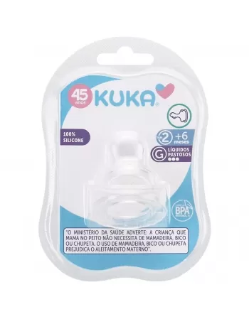 BICO PARA MAMADEIRA KUKA ORTODÔNTICO Nº2 MAIORES 6 MESES LÍQUIDOS PASTOSOS 100% SILICONE C/1 UNIDADE (5069)