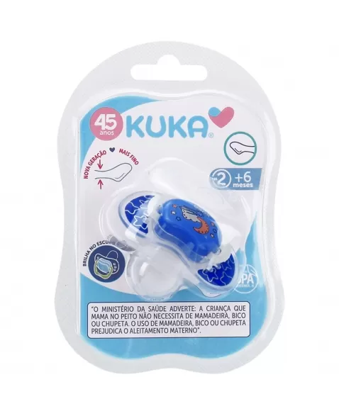 CHUPETA KUKA LUMINA NIGHT & DAY ORTODÔNTICO Nº2 MAIORES 6 MESES AZUL C/1 UNIDADES (2086)