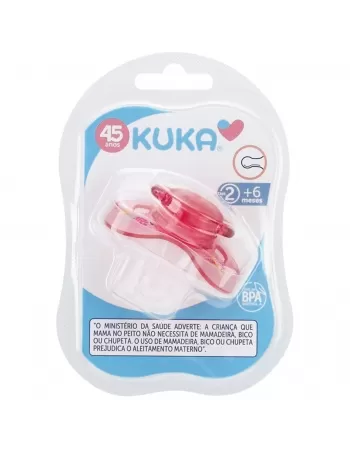 CHUPETA KUKA DECORADA NEON REDONDO Nº2 MAIORES DE 6 MESES 100% SILICONE ROSA C/1 UNIDADE (2267)