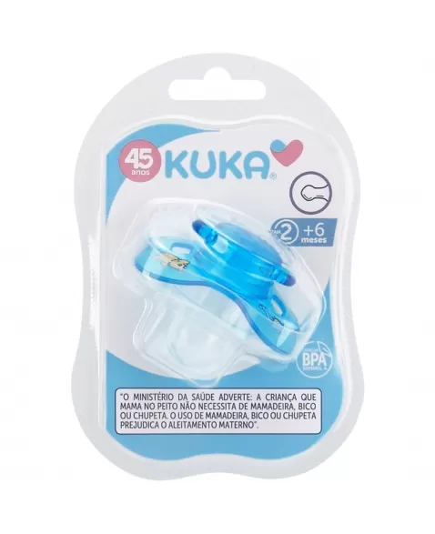 CHUPETA KUKA DECORADA NEON UNIVERSAL Nº2 MAIORES 6 MESES 100% SILICONE AZUL C/1 UNIDADE (2281)