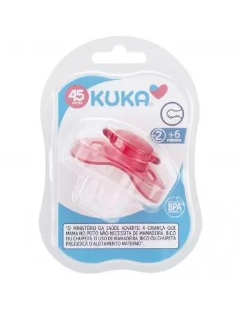 CHUPETA KUKA DECORADA NEON UNIVERSAL Nº2 MAIORES 6 MESES 100% SILICONE ROSA C/1 UNIDADE (2282)