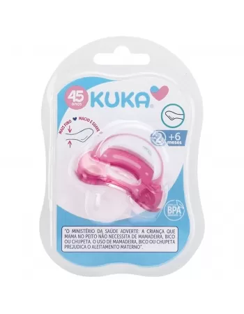 CHUPETA KUKA ELEGANCE PLUS ORTODÔNTICO Nº2 MAIORES 6 MESES ROSA SILICONE MACIO C/1 UNIDADE (2917)