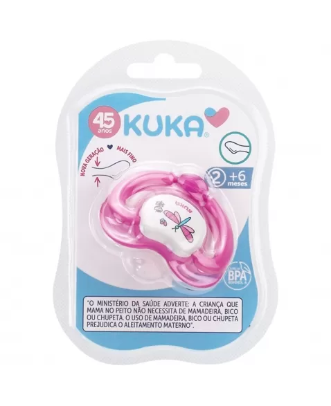 CHUPETA KUKA LOVELY ORTODÔNTICO Nº2 MAIORES 6 MESES ROSA C/1 UNIDADE (2052)