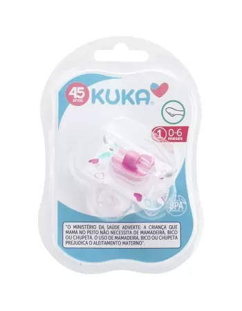 CHUPETA KUKA PREMIUM ORTODÔNTICO Nº1 0-6 MESES ROSA C/1 UNIDADE (2742)