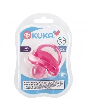 CHUPETA KUKA SILICONE SOFT ORTODÔNTICO Nº2 MAIORES 6 MESES ROSA C/1 UNIDADE (2707)