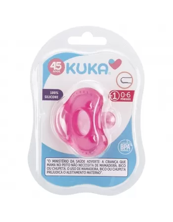 CHUPETA KUKA SOFT COMFORT REDONDO Nº1 0-6 MESES 100% SILICONE ROSA C/1 UNIDADE (2903)