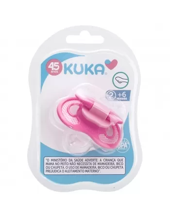 CHUPETA KUKA SUPER VENTILADA ORTODÔNTICO Nº2 MAIORES 6 MESES ROSA C/1 UNIDADE (2577)